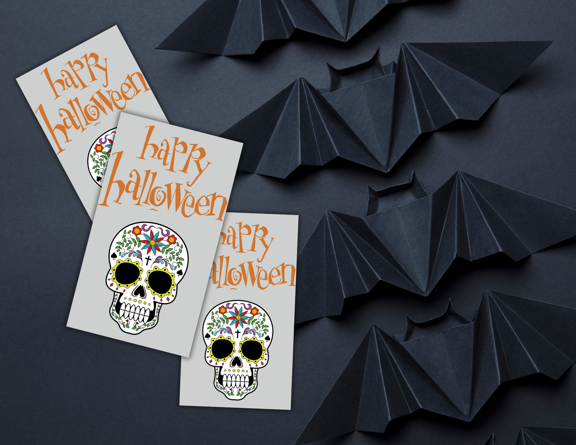 halloween skull gift tags