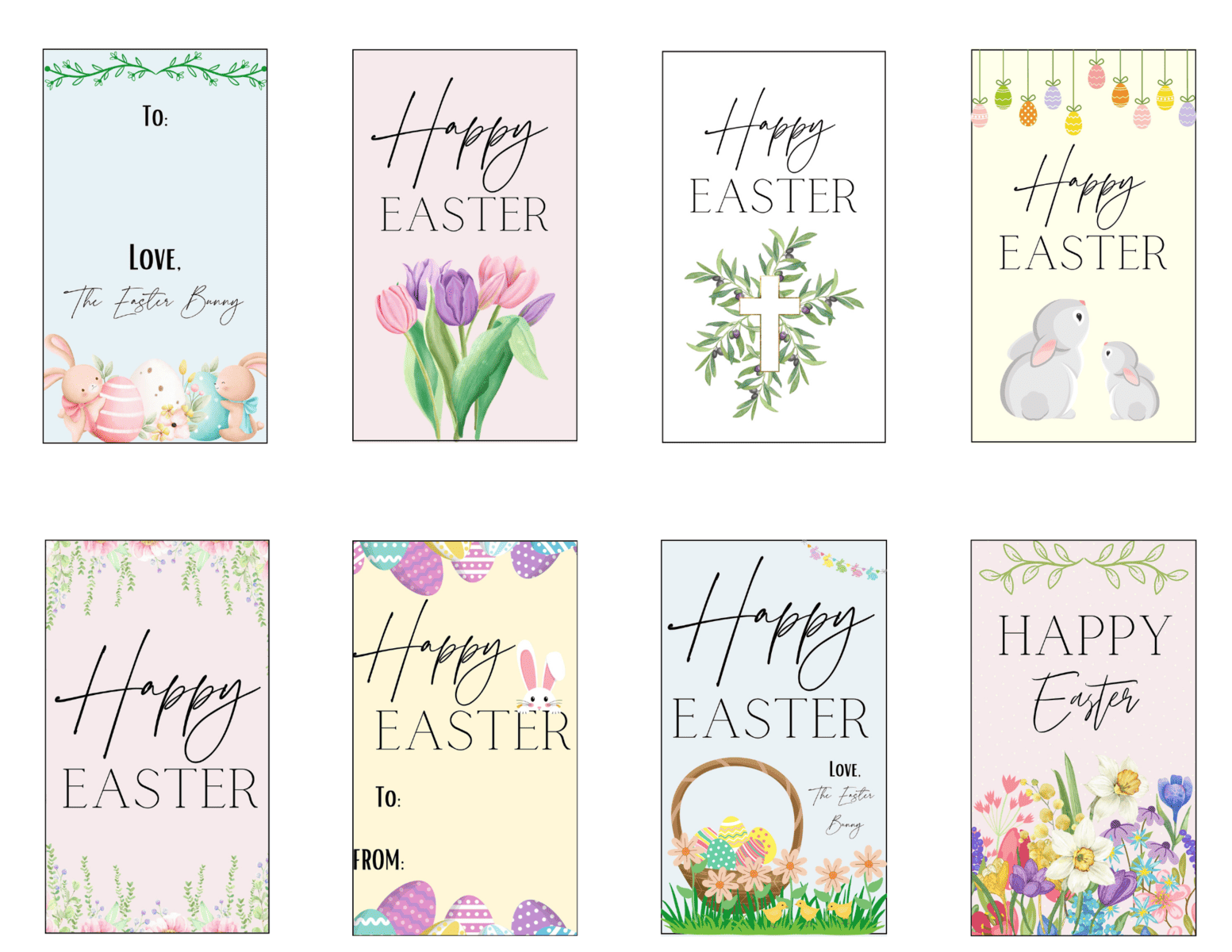 free easter gift tags